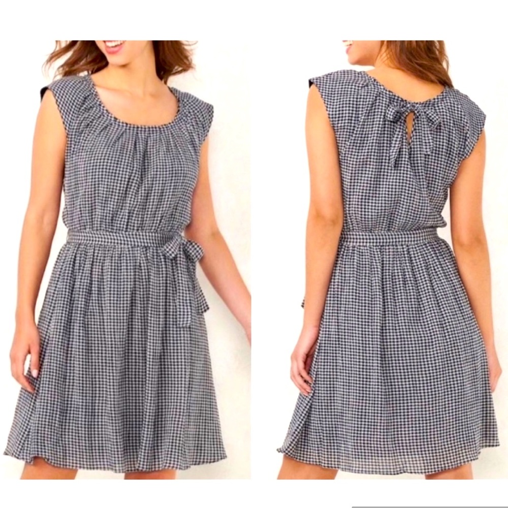 LC Lauren Conrad XXL Gingham Smocked belted dress